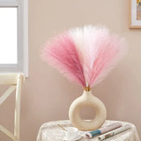 NNETM Set of 3 Artificial Pampas Grass Stems (43.18cm) - Blush, Cream & Pink Gradient