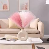 NNETM Set of 3 Artificial Pampas Grass Stems (43.18cm) - Blush, Cream & Pink Gradient