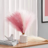 NNETM Set of 3 Artificial Pampas Grass Stems (43.18cm) - Blush, Cream & Pink Gradient