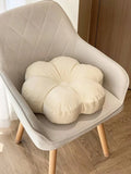 NNESN Floral Harmony Beige Decorative Pillow - Modern Polyester Design