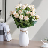 NNETM 10pcs Champagne Snow Mountain Artificial Roses - Perfect for DIY Decor