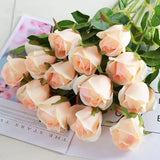 NNETM 10pcs Champagne Snow Mountain Artificial Roses - Perfect for DIY Decor
