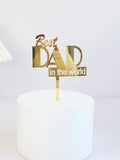 NNESN 1PC Metallic Slogan Cake Topper - Creative Father's Day Decor