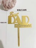 NNESN 1PC Metallic Slogan Cake Topper - Creative Father's Day Decor