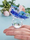 NNESN Blue Holographic Butterfly Glass Ornament - Sparkling Home Decor Craft