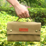 NNETM Outdoor Seasoning Bottles Set - Khaki Canvas Bag for Camping & BBQ