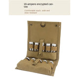 NNETM Outdoor Seasoning Bottles Set - Khaki Canvas Bag for Camping & BBQ