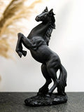NNESN Graceful Black Polyresin Horse Decorative Craft