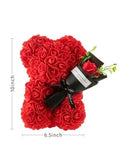 NNESN Handcrafted Red Rose Bear - 18x25cm