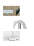 NNESN Modern White Headphone Stand with Aluminum Support Bar