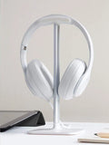 NNESN Modern White Headphone Stand with Aluminum Support Bar