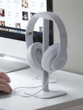 NNESN Modern White Headphone Stand with Aluminum Support Bar