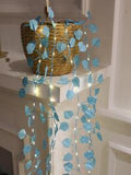 NNESN LED Lighted Simulation Grape Leaf Fence - 210CM - Blue