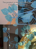 NNESN LED Lighted Simulation Grape Leaf Fence - 210CM - Blue