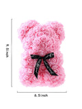 NNESN Baby Pink Rose Bear - Elegant Gift for Women - 25x17cm