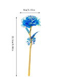 NNESN Gold Foil Blue Colored Rose - Elegant 22.5cm Plastic Stem