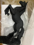 NNESN Graceful Black Polyresin Horse Decorative Craft