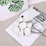 NNETM 50-Piece Realistic Foam Rose Wedding Set - White Artificial Flowers