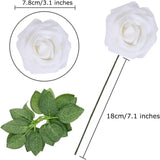NNETM 50-Piece Realistic Foam Rose Wedding Set - White Artificial Flowers