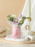 NNESN Enchanting Purple Bliss: Handmade Knitted Flower Bouquet Set with Crochet Flowers and Accessories