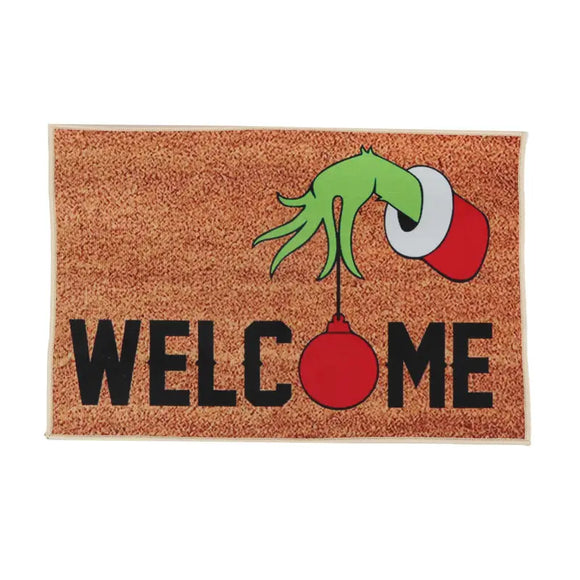 Welcome the Holidays with 1pc Christmas Welcome Blankets Merry Christmas Grinch Doormat