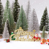 NNETM 15-Piece Christmas Trees Set - Assorted Artificial Bottle Brush Trees with Wooden Bases