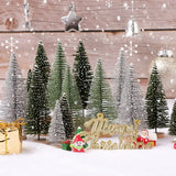 NNETM 15-Piece Christmas Trees Set - Assorted Artificial Bottle Brush Trees with Wooden Bases