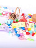 NNESN Mini Color Pill Wish Bottle - Multicolor Glass Capsule