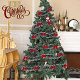 NNETM 6-Piece Christmas Decoration Set - White Edge Ribbon & Bow Tree Pendant