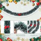 NNETM 6-Piece Christmas Decoration Set - White Edge Ribbon & Bow Tree Pendant