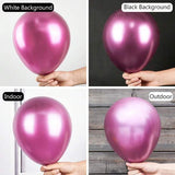 NNESN 20pcs Hot Pink Metallic Confetti Balloons