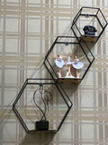 NNESN Multicolor Iron Wall-Mounted Storage Shelf Set - Creative Decorative Display Rack (3 Pieces)