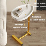 NNETM Casual White and Golden Small Coffee Table with Lightweight Design