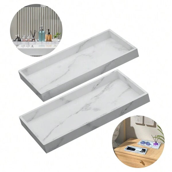 NNESN Marble-Inspired Shatterproof Silicone Countertop and Dresser Tray