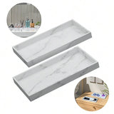 NNESN Marble-Inspired Shatterproof Silicone Countertop and Dresser Tray