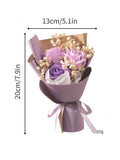 NNESN Purple Rose Bouquet with Soap Flower - Artificial Flowers Set