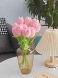 NNESN Handcrafted Crochet Tulips - Vibrant Watermelon Pink (34cm)