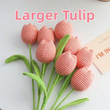 NNESN Handcrafted Crochet Tulips - Vibrant Watermelon Pink (34cm)