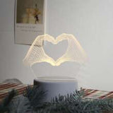 NNESN Love Gesture 3D Night Light - Romantic USB-Powered Acrylic Decoration in Yellow