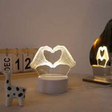 NNESN Love Gesture 3D Night Light - Romantic USB-Powered Acrylic Decoration in Yellow