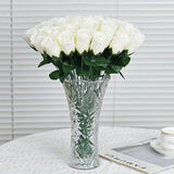 NNESN 20-Piece Set of Elegant White Artificial Roses - Realistic Silk Flowers for Timeless Décor (Vase Not Included)