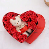 NNESN Romantic Heart-Shaped Rose Gift Box - Red, 15.5x17x4cm