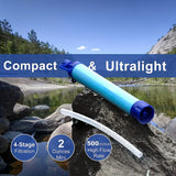 NNETM Outdoor Survival Straw Water Filter Bottle - Portable Emergency Purifier