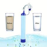 NNETM Outdoor Survival Straw Water Filter Bottle - Portable Emergency Purifier
