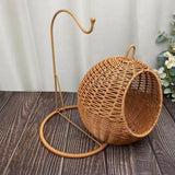 NNETM Imitation Rattan Cat Cage - Hanging Cat Nest with Semi-Enclosed Design