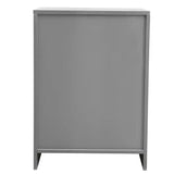 NNETM Modern Gray Bedside Table with 3 Drawers