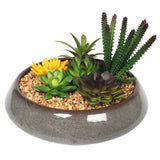 NNEDSZ Artificial Succulents with Round Decorative Bowl 19cm