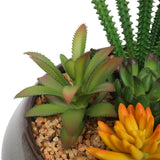 NNEDSZ Artificial Succulents with Round Decorative Bowl 19cm