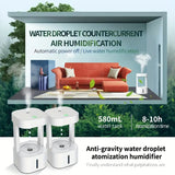 NNETM Levitating Plant Water Drop Humidifier - 580ML Cool Mist, Anti Gravity Design, USB Powered, Nightlight