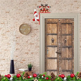 NNETM Christmas Door Corner Sign: Santa & Reindeer Wooden Frame Decoration